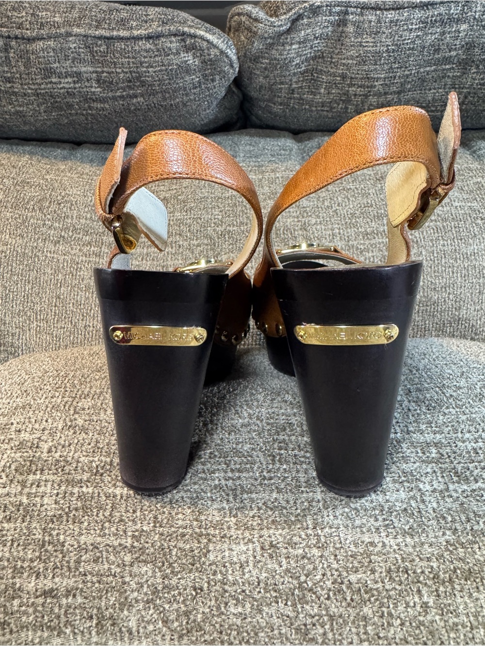 MICHAEL Michael Kors Charm Sling Open Toe Platform Wedge Sandals Size 8M - Picture 9 of 12